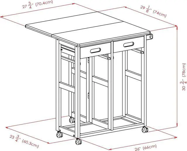 Alt view image 6 of 7 - Winsome Suzanne Kitchen Table Set with Stools, Coffee, 33"