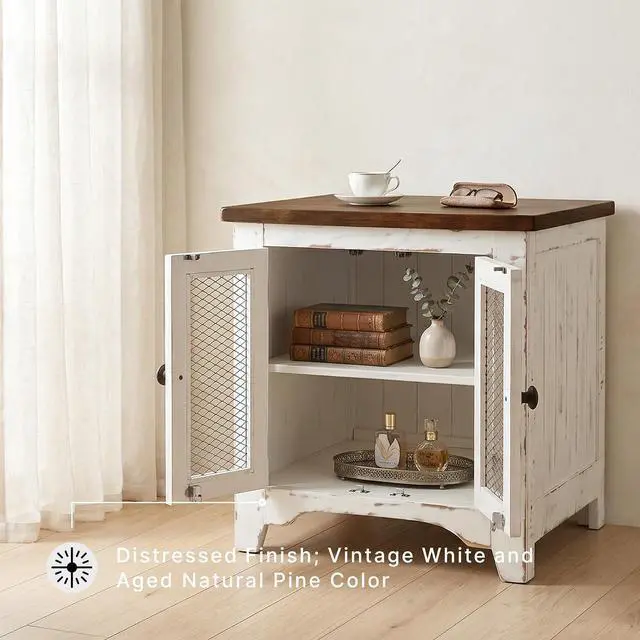 Alt view image 4 of 7 - Signature Design by Ashley Wystfield End Table with Storage, White/Brown