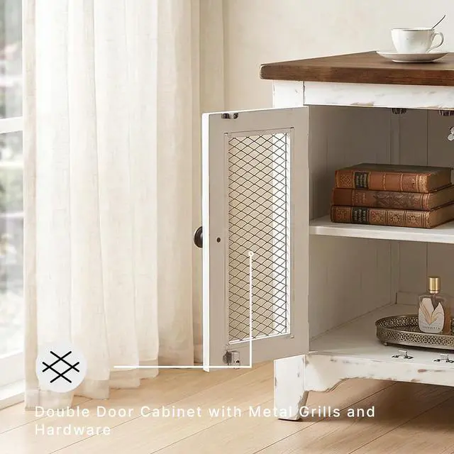 Alt view image 6 of 7 - Signature Design by Ashley Wystfield End Table with Storage, White/Brown