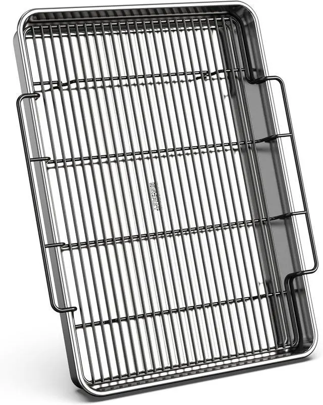 Alt view image 7 of 7 - Baker's Secret Non-Toxic Large Roasting Pan 18" with Rack, Roaster 100% Recycled Aluminum, Turkey Roasting Pan, Vegetables, Poultry - The Natural Aluminum Collection PFOA, PFOS, and PTFE free