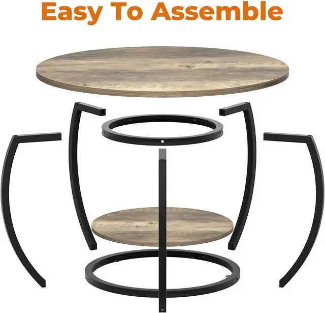 Alt view image 3 of 7 - GreenForest Small Round Coffee Table Living Room