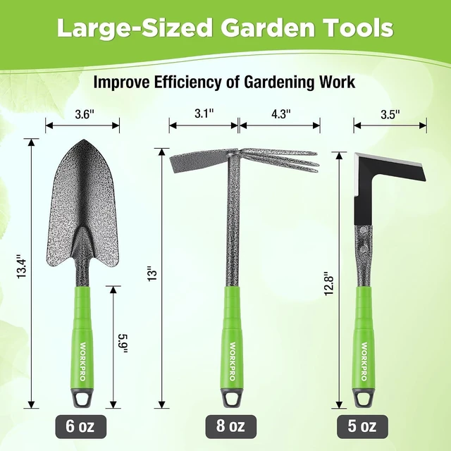 Alt view image 2 of 7 - WORKPRO 6-Piece Garden Tool Set