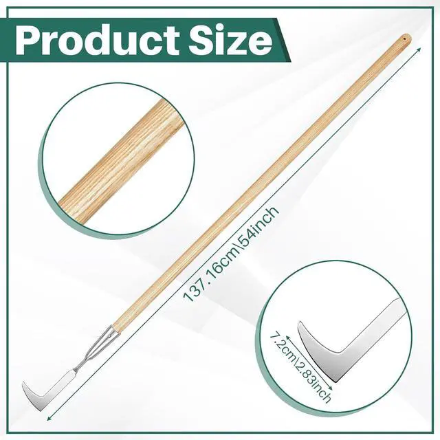 Alt view image 2 of 6 - Lothee Garden Long Handle Crack Weeder 54 Inch Stainless Steel Crevice Weeding Tool L Shaped Weed Puller Tool Weed Remover Tool Long Handled Manual Weeders for Lawn Yard Patio Gardening Grass Cutter