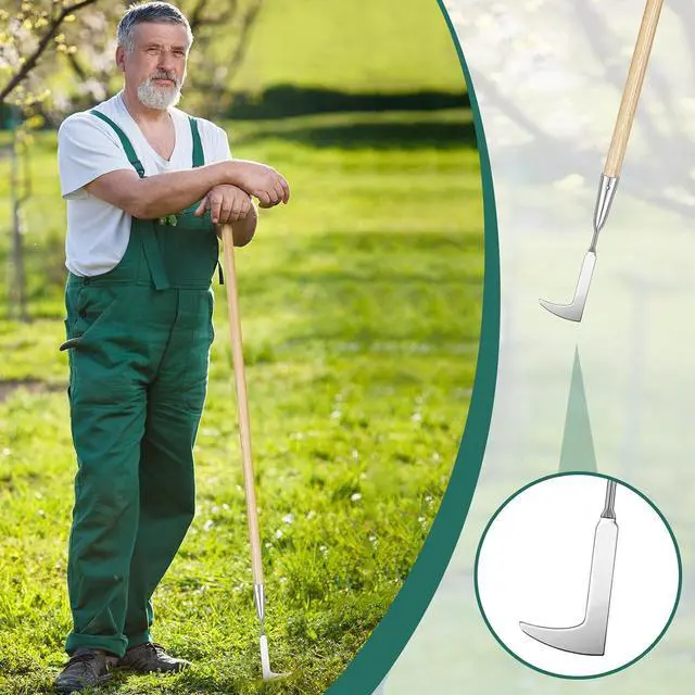 Alt view image 6 of 6 - Lothee Garden Long Handle Crack Weeder 54 Inch Stainless Steel Crevice Weeding Tool L Shaped Weed Puller Tool Weed Remover Tool Long Handled Manual Weeders for Lawn Yard Patio Gardening Grass Cutter