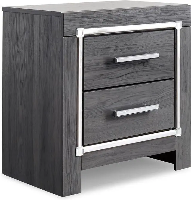 Main image of Signature Design by Ashley 2 Drawer Nightstand with Charging Station, Gray