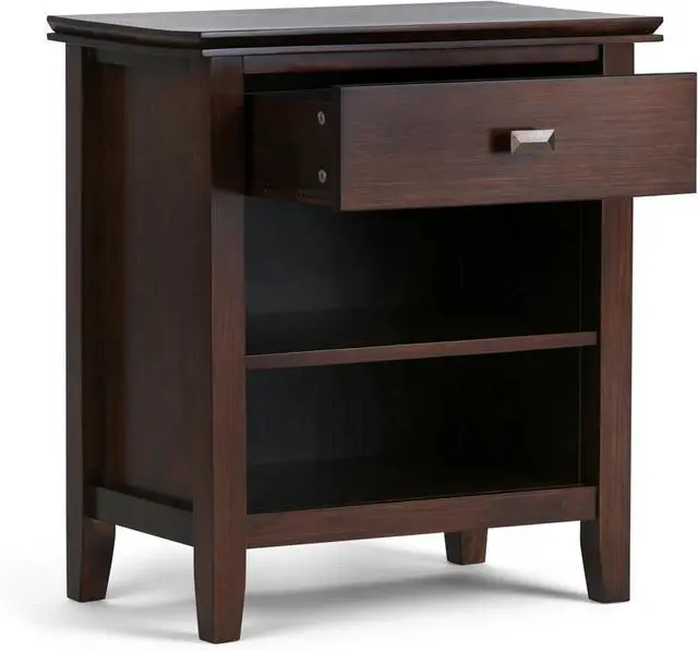 Alt view image 4 of 7 - SIMPLIHOME Artisan 24" Wide Solid Wood Bedside Table in Russet Brown