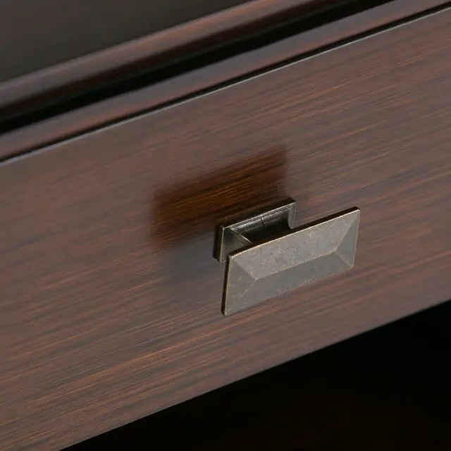 Alt view image 6 of 7 - SIMPLIHOME Artisan 24" Wide Solid Wood Bedside Table in Russet Brown