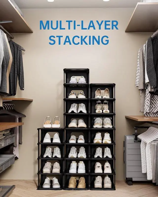 Alt view image 6 of 7 - HAIXIN 7-Tier Narrow Vertical Shoe Rack, Skinny Shoe Tower for Closet