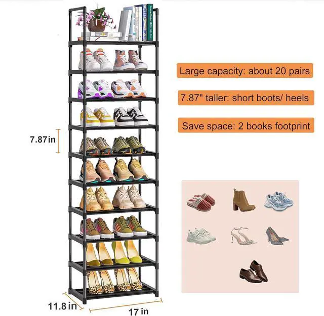 Alt view image 3 of 7 - OYREL Shoe Rack - Sturdy Metal Shoes Storage Organizer for Closet, Entryway