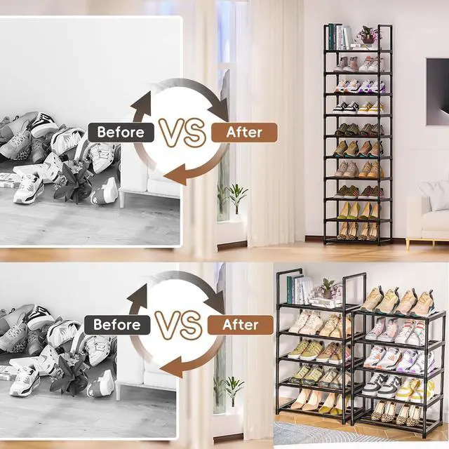 Alt view image 4 of 7 - OYREL Shoe Rack - Sturdy Metal Shoes Storage Organizer for Closet, Entryway