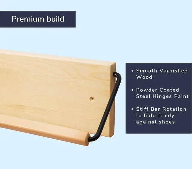 Alt view image 7 of 7 - Wall Mounted Shoe Rack - A Wooden, Modern, Slim, and Small Shoe Storage Solution for Shoes and Boots in Narrow Spaces, entryways, or hallways. (30-in-Wide)