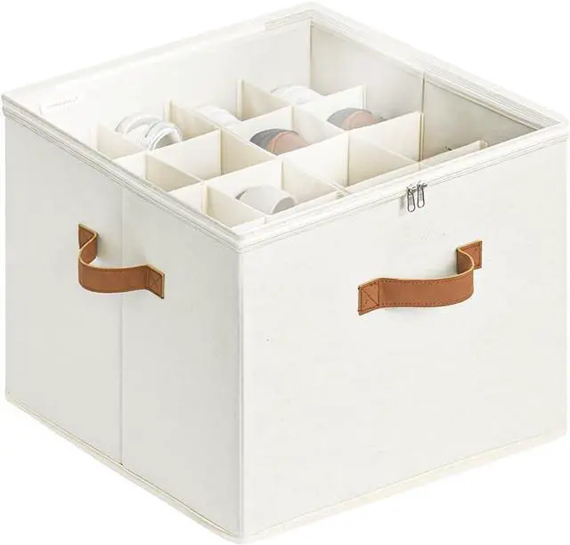 Main image of StorageWorks 16-Pair Shoe Organizer for Closet, Adjustable Dividers, Beige