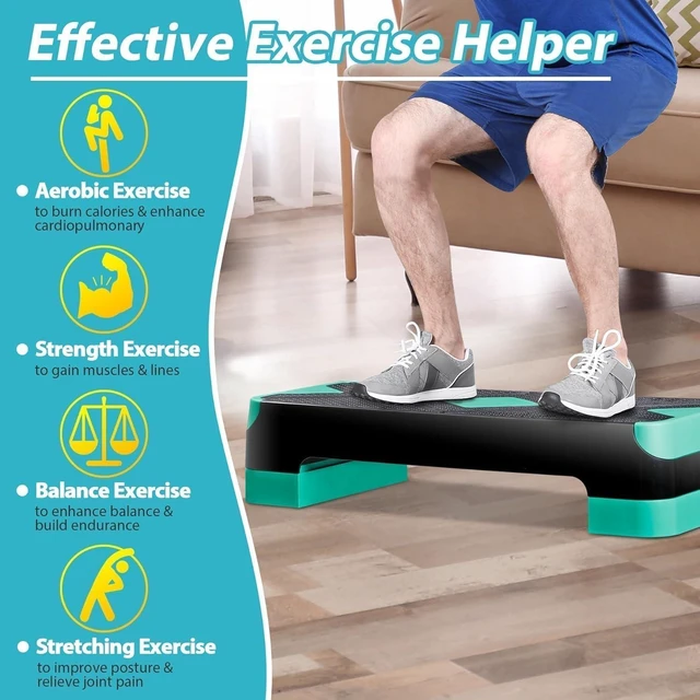 Alt view image 3 of 7 - ZENY 26.5 inch Aerobic Step Platform with 4 Step Risers, 400 lbs Capacity