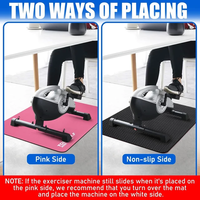 Alt view image 6 of 7 - TOBWOLF Non-Slip Workout Mat for Ellipse Leg Exerciser, Ellipse Machine Mat, Exercise Mat for Under Desk Ellipticals, Suitable for Electric Seated Foot Pedal Exerciser, Stability & Floor Protection