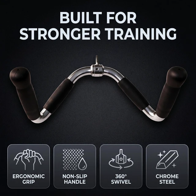 Alt view image 4 of 7 - qibylift Barbell Lat Pull Down Tricep Press Down Cable Attachment
