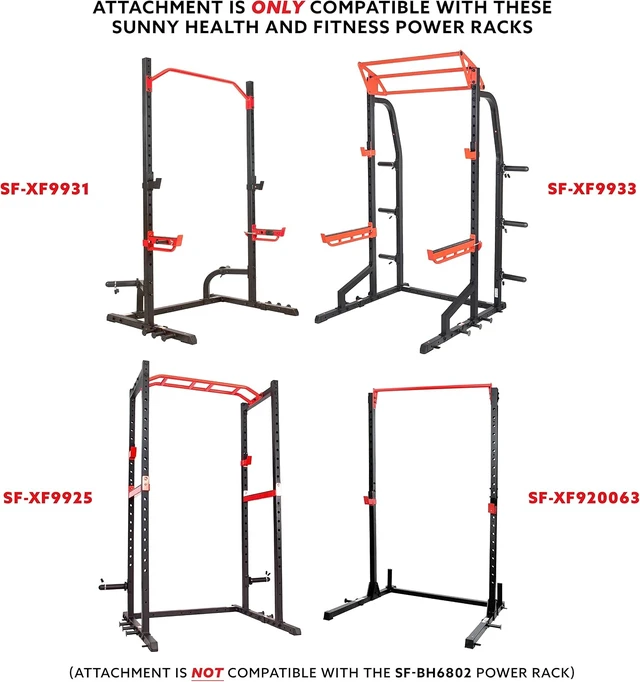 Alt view image 7 of 7 - Sunny Health & Fitness Power Cage Squat Rack Attachments for Home Gym