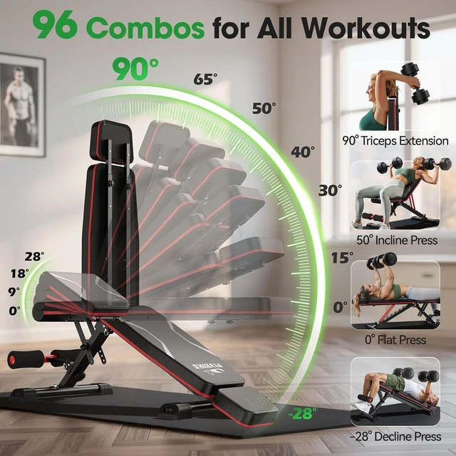 Alt view image 6 of 7 - FLYBIRD Adjustable Weight Bench, Full Body Workout Bench for Home Gym
