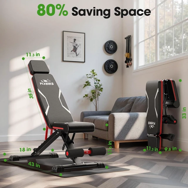 Alt view image 7 of 7 - FLYBIRD Adjustable Weight Bench, Full Body Workout Bench for Home Gym