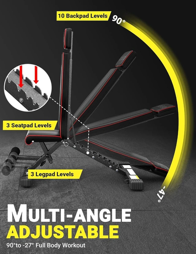 Alt view image 3 of 7 - YOLEO Adjustable Weight Bench, ASTM-Certified 827LBS