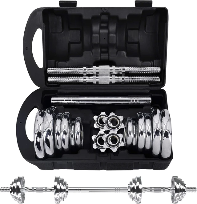 Alt view image 2 of 7 - VIVITORY Fitness Dumbbells Set, Chromed Weights, Hardcover Gift Box