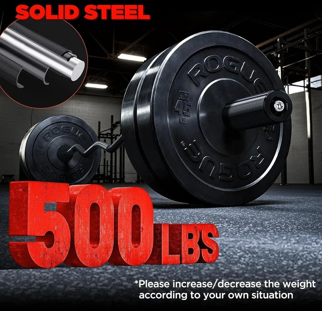 Alt view image 6 of 7 - TEEMOO Olympic EZ Curl Barbell Bar, 47" Curl Bar for 2 inch Weight Plates
