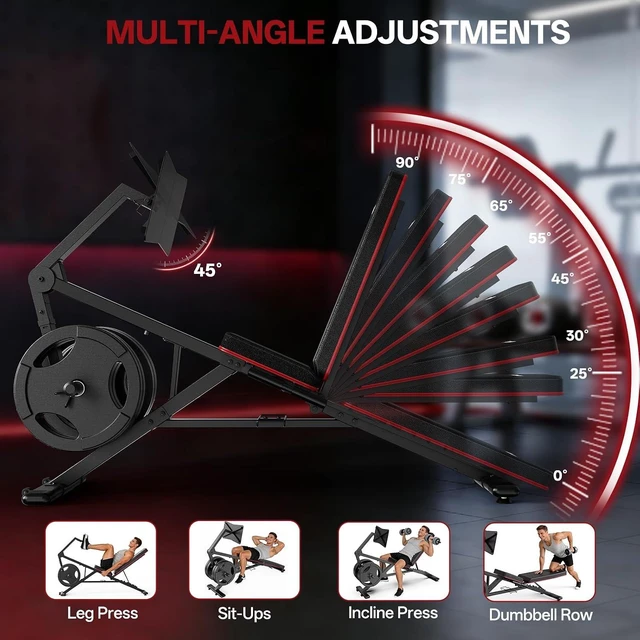 Alt view image 6 of 7 - PASYOU Adjustable Weight Bench Leg Press Machine for Home Gym