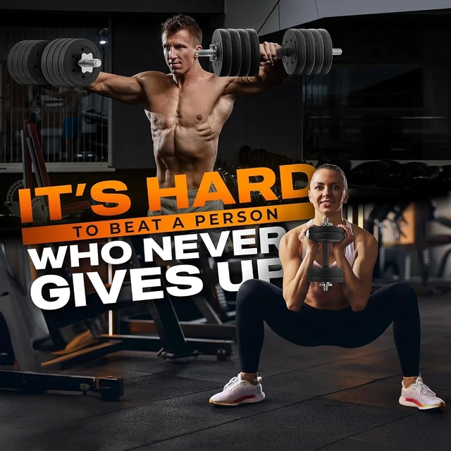 Alt view image 5 of 7 - Yes4All Threaded Dumbbell Handles, Adjustable Dumbbell Bar Pair, 14/16/18/24-Inch Sizes, Fits 1" or 1.15" Plates, Non-Slip Grip, Secure Star-Lock Collars