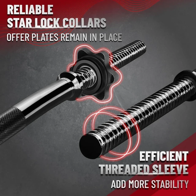 Alt view image 5 of 6 - Yes4All Curl & Straight Barbells, Standard & Olympic Bars for Home Strength Training