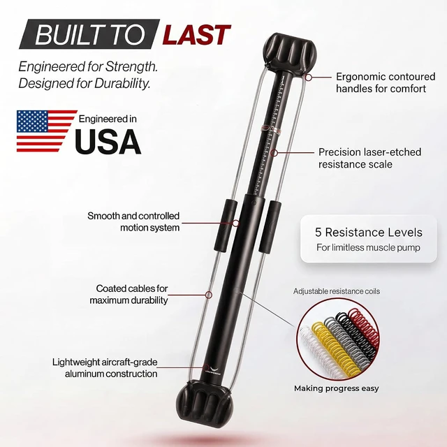 Alt view image 6 of 7 - Bullworker Bow Classic 36" Isometric Exercise Equipment, Portable Home Gym