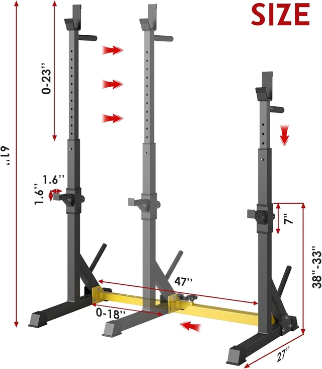 Alt view image 2 of 7 - Arlopu Multi-Function Squat Rack, Home Weight Lifting Bench Press Station