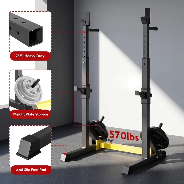 Alt view image 4 of 7 - Arlopu Multi-Function Squat Rack, Home Weight Lifting Bench Press Station