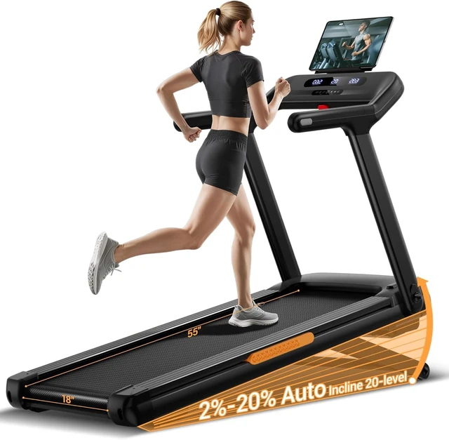 Main image of UMAY Fitness Foldable Treadmill with 2-20% Auto Incline 400LB Capacity