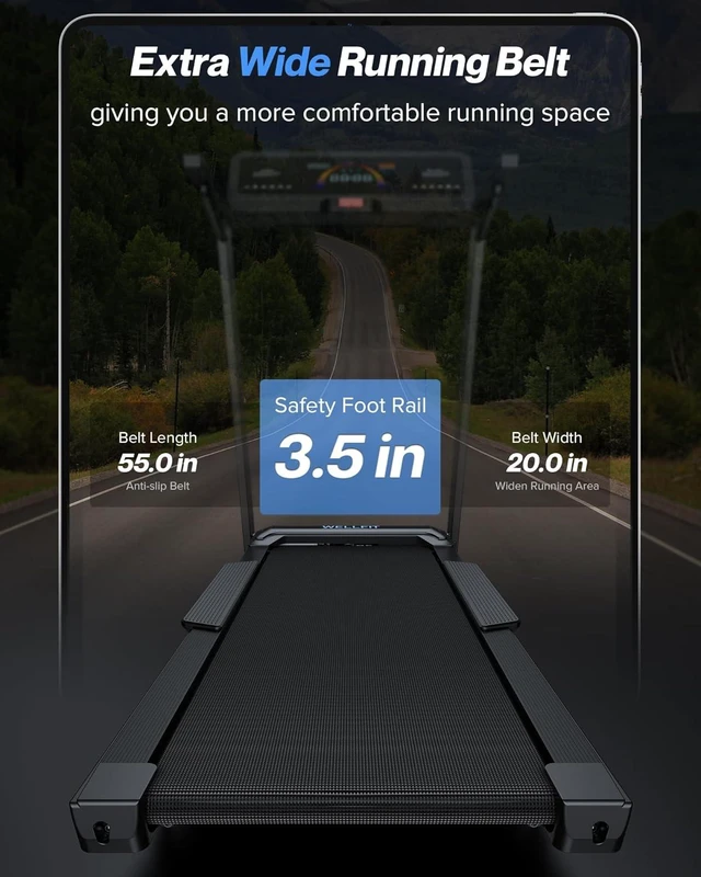Alt view image 5 of 7 - WELLFIT Auto Incline Treadmill, 15% Incline Heavy Duty Treadmill for Home
