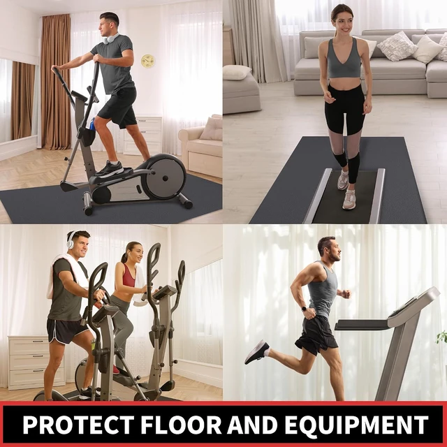 Alt view image 6 of 7 - GymCope Treadmill Mat for Hardwood Floor Carpet 7'x3'/6'x3'/6'x2.5'/4'x2'