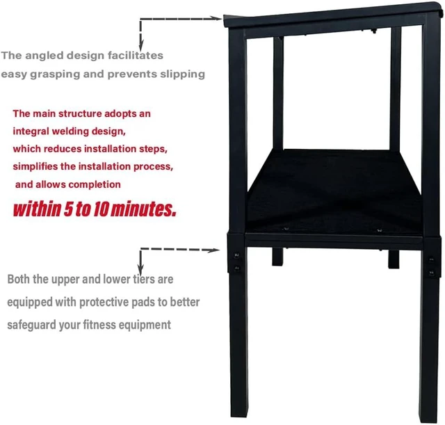Alt view image 7 of 7 - Adjustable Dumbbell/Kettlebell Rack Stand 500-800LB Heavy Duty