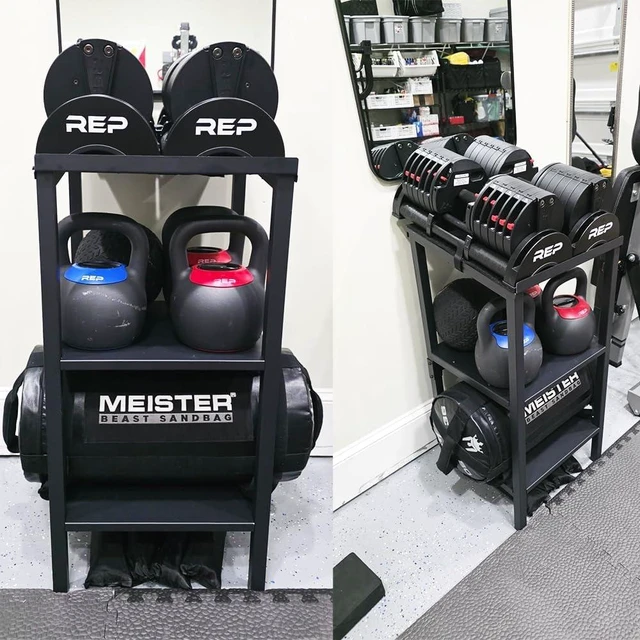 Main image of Adjustable Dumbbell/Kettlebell Rack Stand 500-800LB Heavy Duty