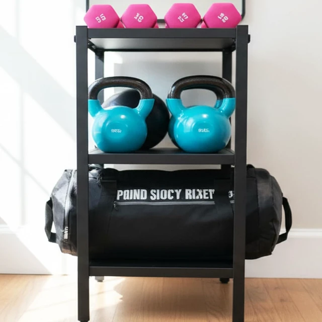 Alt view image 2 of 7 - Adjustable Dumbbell/Kettlebell Rack Stand 500-800LB Heavy Duty
