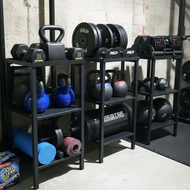 Alt view image 4 of 7 - Adjustable Dumbbell/Kettlebell Rack Stand 500-800LB Heavy Duty