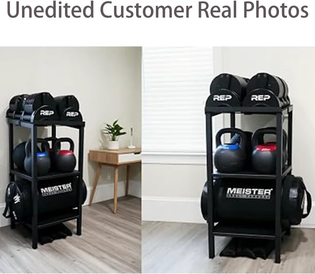 Alt view image 6 of 7 - Adjustable Dumbbell/Kettlebell Rack Stand 500-800LB Heavy Duty