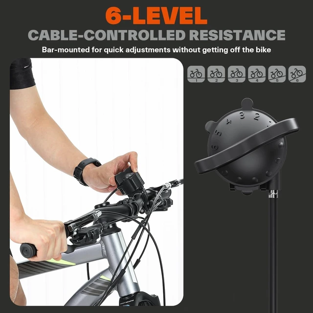 Alt view image 4 of 7 - Sportneer Bike Trainer - Magnetic Indoor Cycling Trainer Stand for 26-28" & 700C Wheels, 6 Resistance Levels Stationary Bike Stand with Quick Release Lever & Front Wheel Riser Block