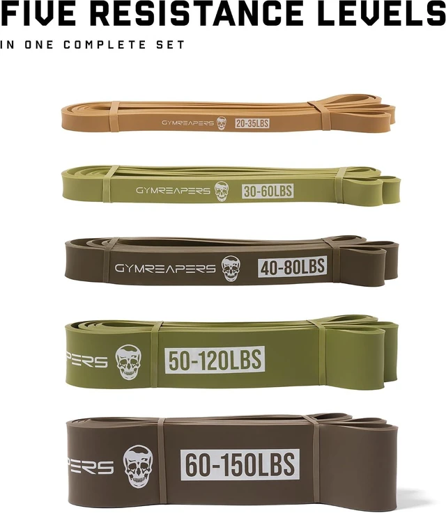 Alt view image 3 of 7 - Gymreapers Resistance Bands for Working Out Elastic Pull Up Exercise Assistance Bands Set for Powerlifting, Stretching, WOD, Strength Training for Men & Women
