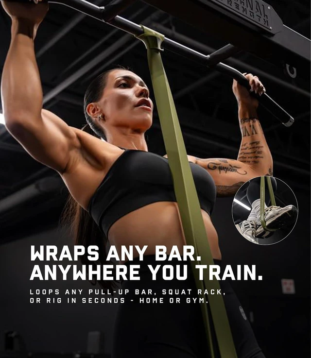 Alt view image 4 of 7 - Gymreapers Resistance Bands for Working Out Elastic Pull Up Exercise Assistance Bands Set for Powerlifting, Stretching, WOD, Strength Training for Men & Women