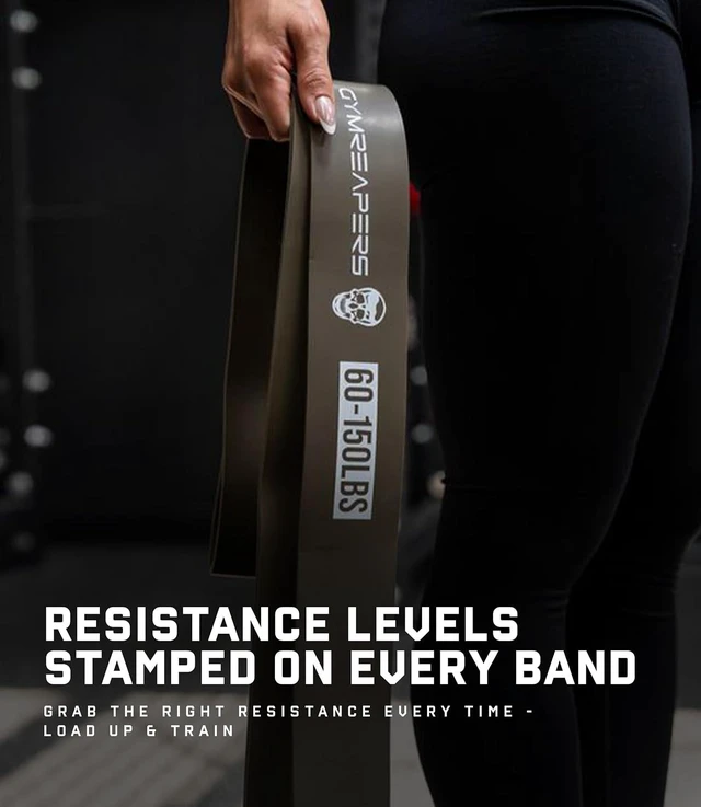 Alt view image 5 of 7 - Gymreapers Resistance Bands for Working Out Elastic Pull Up Exercise Assistance Bands Set for Powerlifting, Stretching, WOD, Strength Training for Men & Women