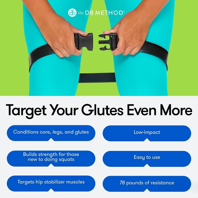 Alt view image 3 of 6 - The DB Method DreamBand Pro Squat Resistance Band, Low Impact, Targets Hip Stabilizer Muscles, Workout Exercise Bands for Home Gym Workout Equipment, Proper Squat Form and Glute Activation