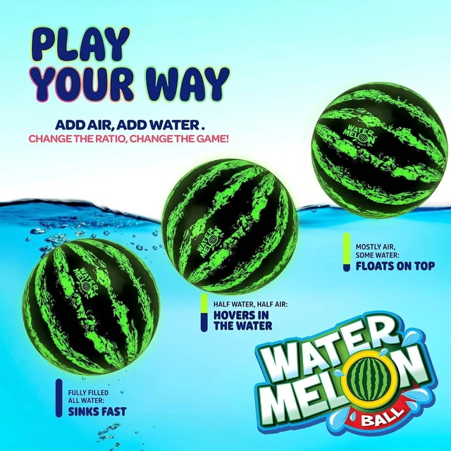 Alt view image 3 of 7 - Watermelon Ball Cool Underwater Pool Toy for Teen Boys, Girls, Men & Women. Great Gifts for Swimming, Diving & Backyard Games. Best for Birthday Presents, Spring Vacation & Summer Family Fun.