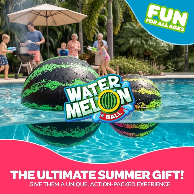 Alt view image 4 of 7 - Watermelon Ball Cool Underwater Pool Toy for Teen Boys, Girls, Men & Women. Great Gifts for Swimming, Diving & Backyard Games. Best for Birthday Presents, Spring Vacation & Summer Family Fun.