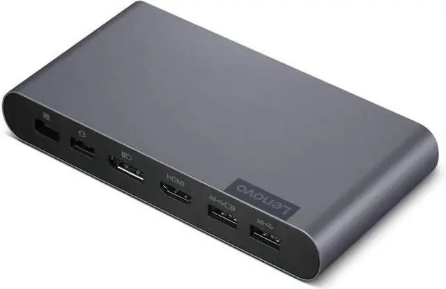 Alt view image 2 of 5 - Lenovo 40B30090US Docking Station USB-C Universal Business Dock, Dual Display: Includes USB-C Cable + Power Adapter + Zoomspeed Display Port Cable + Zoomspeed HDMI Cable + AOM Cleaning Cloth