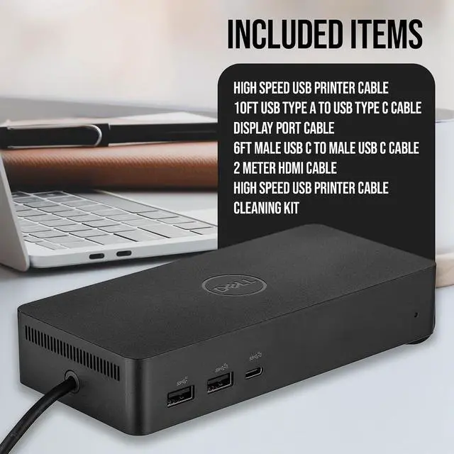 Alt view image 5 of 7 - Dell Universal Dock UD22, USB-C Docking Station with 96W Power Delivery, Quad 4K Display Support, USB 3.2 Gen 2, HDMI, Dual DisplayPort, Ethernet Bundle with Accessories