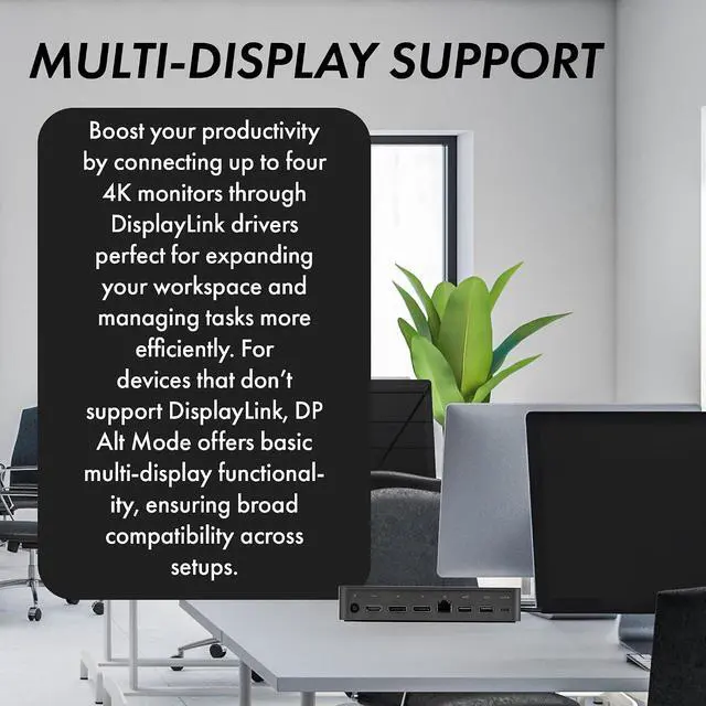 Alt view image 7 of 7 - Dell Universal Dock UD22, USB-C Docking Station with 96W Power Delivery, Quad 4K Display Support, USB 3.2 Gen 2, HDMI, Dual DisplayPort, Ethernet Bundle with Accessories
