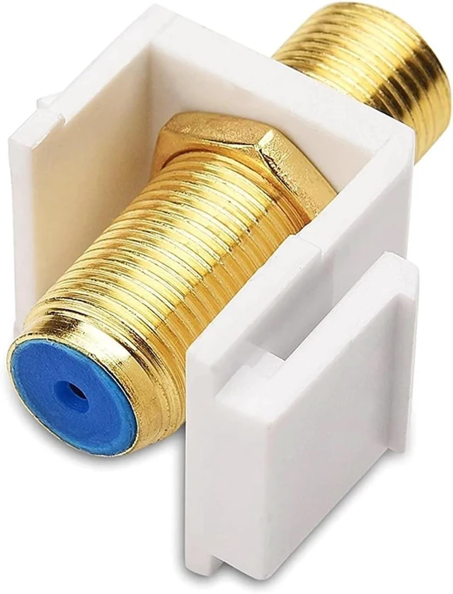 Alt view image 3 of 6 - Coax Keystone Coax Keystone 15 Pack RG6 Jack Insert, Coaxial Gender Changer
